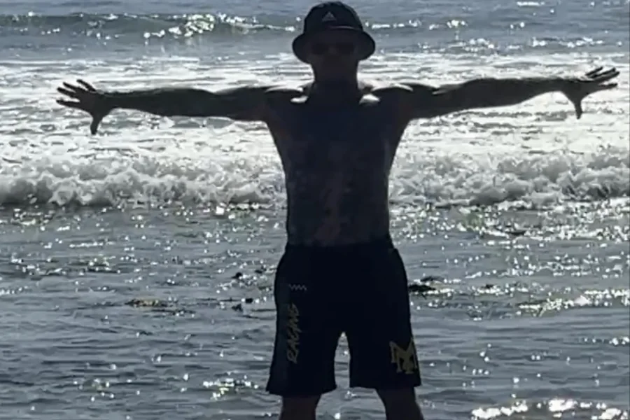 Shaun Anderson practicing martial arts outdoors in South Orange County