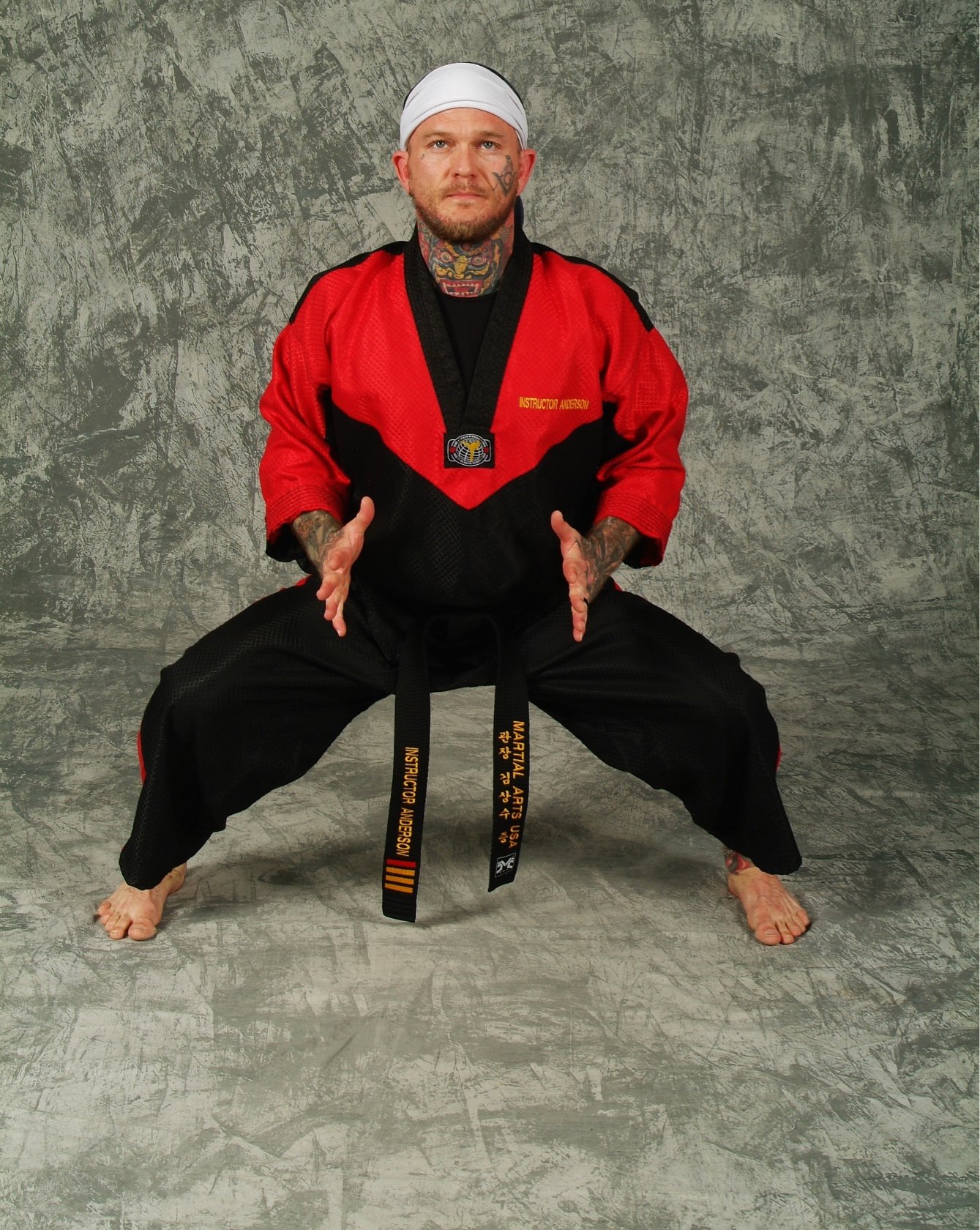 Portrait of Shaun “Beastman” Anderson in dobok and black belt